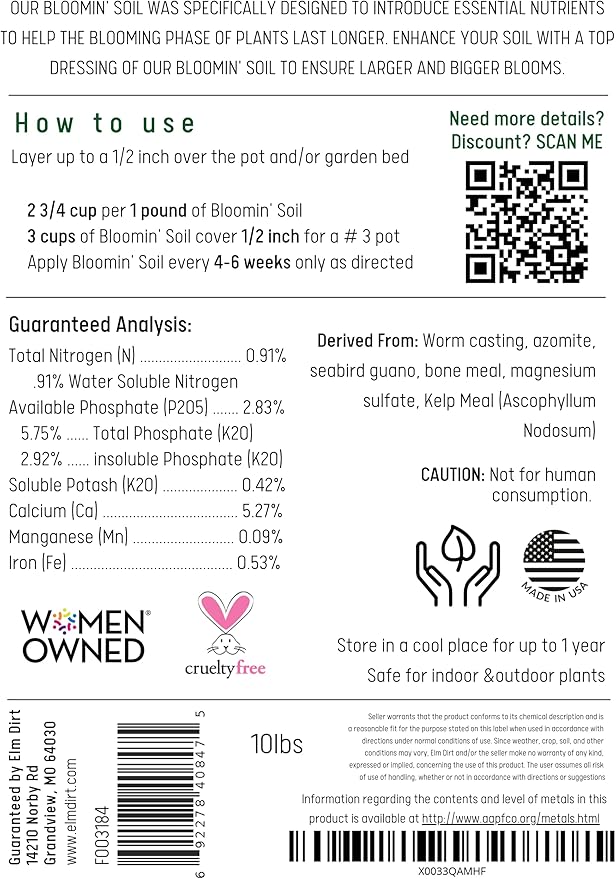 Elm Dirt Premium Ancient Soil for All Plants - Organic Plant Soil for Outdoor Plants & Indoor Plant Soil | Garden Soil for Plant Nutrients Growth & Protect your Plants Bugs - Roots Organic Soil, 25lbs