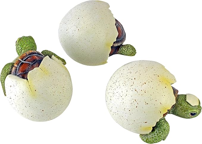 Design Toscano QM2562500 Out of the Shell Baby Turtle Triplet Statues,Full Color