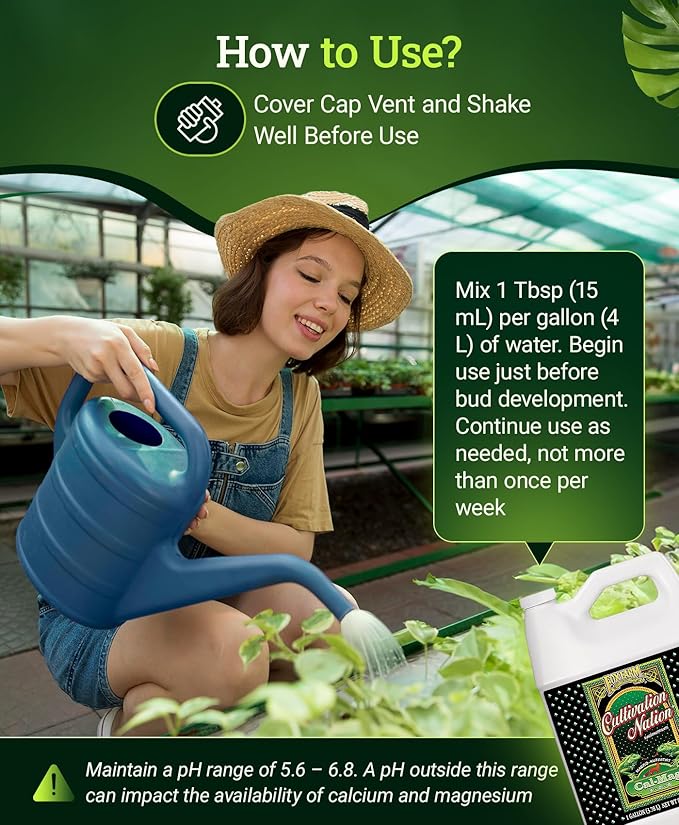 Fox Farm Cultivation Nation Cal-Mag Supplement - Formula with 3% Calcium & 1% Magnesium for Flowering & Fruiting, Ideal for Hydroponics, Soil, & All Growing Environment, NPK 4-0-0 (Gallon)