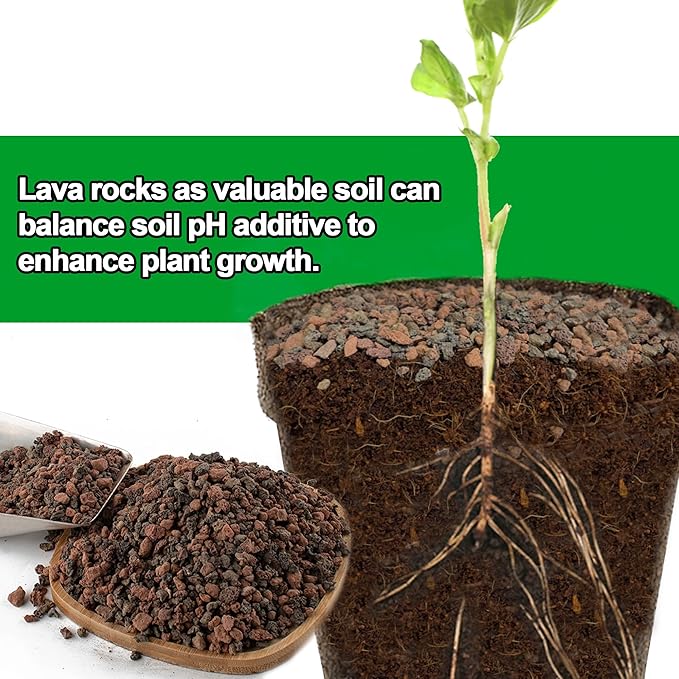 18lb Mix Lava Rocks for Plants-Horticultural Volcanic Rock Gravel for Landscaping Plants Drainage, Succulents, Bonsai, Vase Fillers, Terrarium Plants, Top Dressing