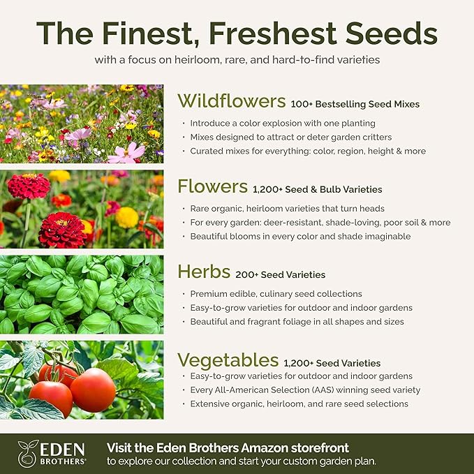 Eden Brothers Pacific Northwest Wildflower Mixed Seeds for Planting, 5 lb, 2,400,000+ Seeds with Cornflower, CA Bluebell | Attracts Pollinators, Plant in Spring or Fall, Zones 3, 4, 5, 6, 7, 8, 9, 10