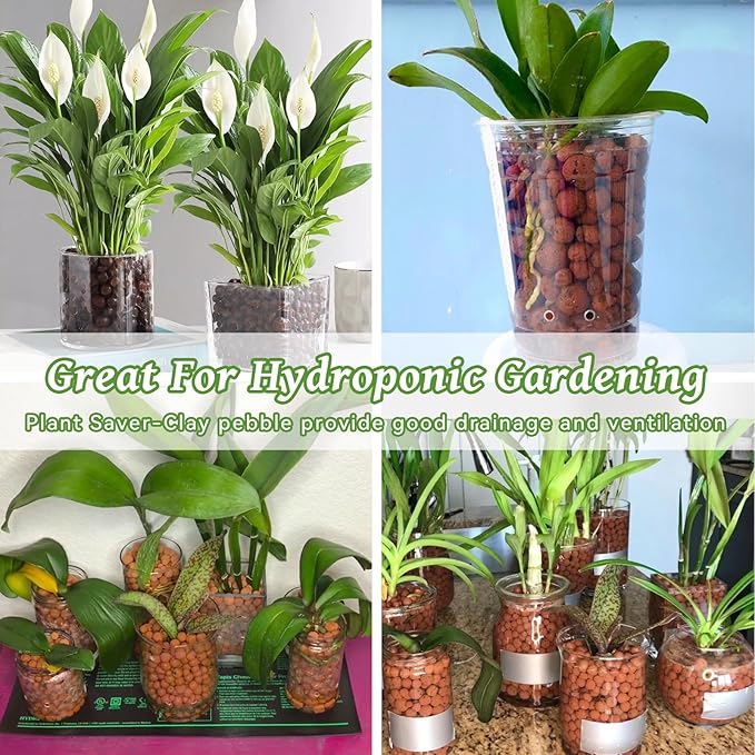 Riare 8 LBS Organic Expanded Clay Pebbles for Plants- 4mm-16mm Natural Leca Balls Lightweight Hydroponic Clay Pebbles for Indoor Plants, Hydroponic Growing, Plants Drainage, Aquaponics, Terrarium