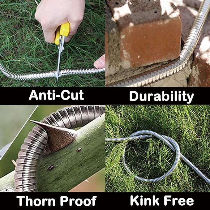 Stainless Steel Garden Hose: Durable Quality Metal with High-pressure Water Output for Gardeners(100FT)