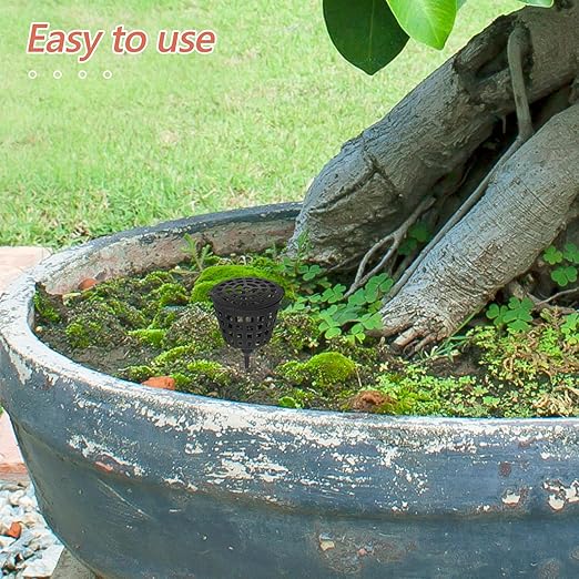 Happyyami 100PCS Portable Bonsai Fertilizer Box with Lid - Practical Fertilizer Container for Orchids and Succulents - Slow Release Bonsai Plant Food Gardening Tool (Black)