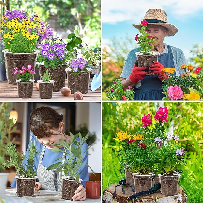 36 Pack5/6/7Inch Clear Nursery Pots with Drainage Hole,Variety Sizes Seed Starting Pots Transparent Plastic Plant Pots for Plants Transparency with 20 Plant Labels