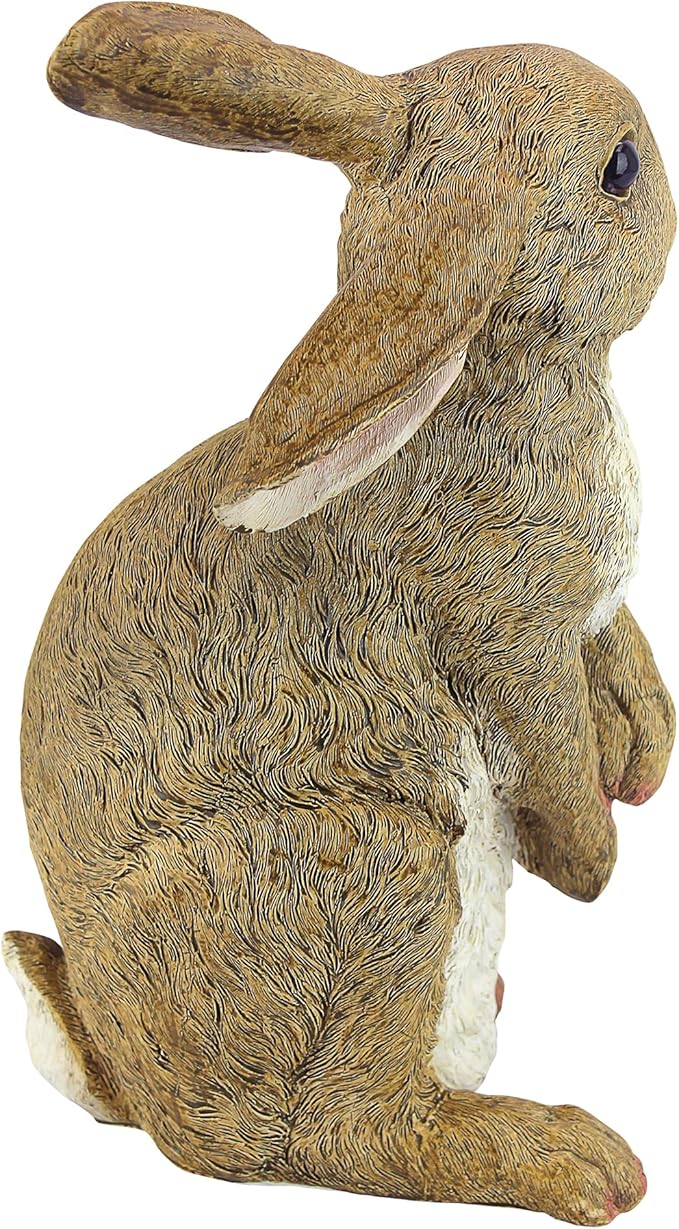 Design Toscano QM200681 Hopper the Bunny Standing Rabbit Indoor/Outdoor Garden Statue, 6 Inches Wide, 11 Inches Tall, Handcast Polyresin, Full Color Finish