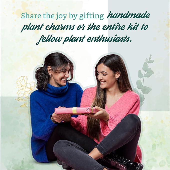 Craft Crush Plant Charms Kit – Makes 4 Suncatcher Charms for Plants – Metal Garden Stakes & Decorative Ornaments for Plant Lovers, Gift, Home Decor, Teens & Adults - DIY Art & Craft Kit - Ages 13+