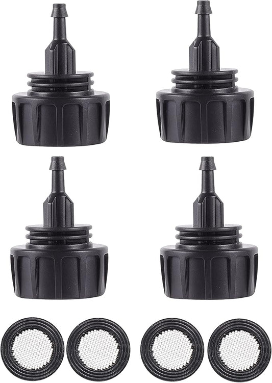 Inner 3/4 inch to Single 1/4 Pipe Joint with Four Black Strainer 6-Point Washers,Garden Irrigation System Used in Gardens,Lawns