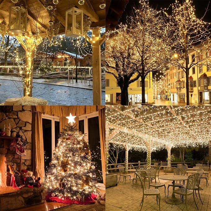 Fairy Lights Plug in,328FT 2000 LEDs Waterproof String Lights,Twinkle Light with Remote for Outdoor Indoor Christmas Wedding Birthday Garden Party Decorations,2 Inch Space,Warm White