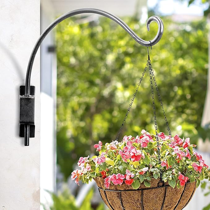 Qiang Ni Swivel Plant Hanger Bracket: Bird Feeder Hanger for Outdoor Wall Mount (16 - A, 16 Inch)