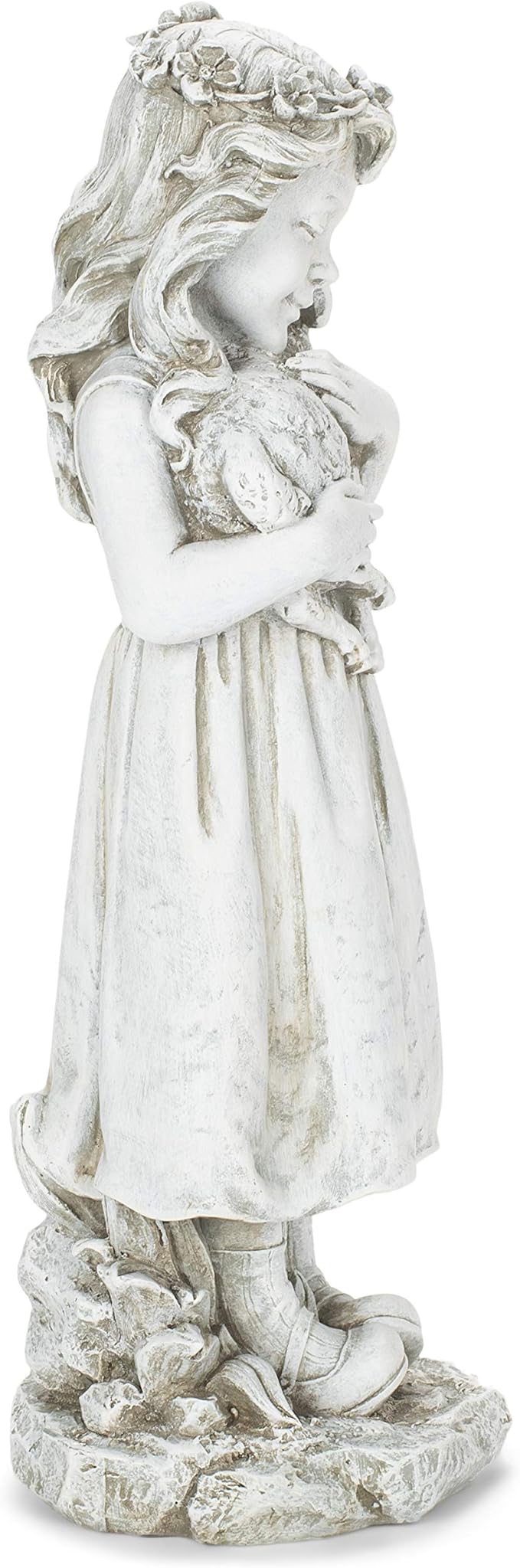 Joseph's Studio by Roman Inc., Girl with Lamb Garden Statue, Garden Collection, Religious Statue, Holy Family, Memorial, Angel, Patron Saint, Garden Décor (5x5x16)