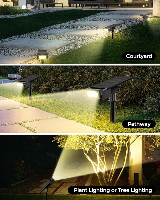 Solar Spot Lights Outdoor Waterproof IP67, RGB Landscape Lighting with Remote & Timer, Color Changing Solar Uplights Outdoor for Trees, Garden, Yard, and Pathway (2 Pack)