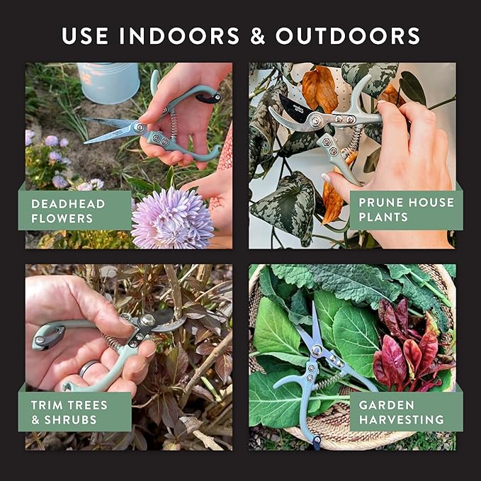 Modern Sprout Gardening Shears & Pruners 2-pack, Lightweight, Durable, One Size (Ocean)