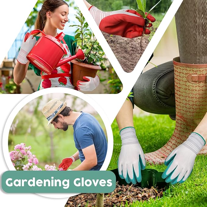 20 Pairs Garden Gloves for Women Ladies' Gardening Gloves Bulk Breathable Rubber Coated Protective Work Tools Universal One Size