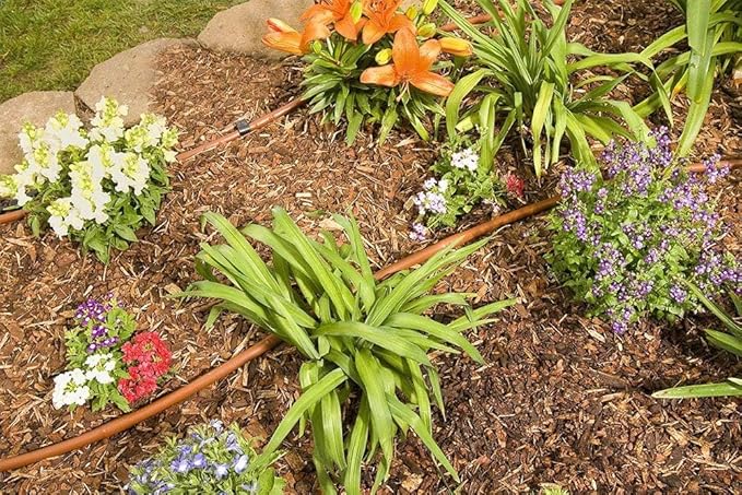 20-Pack USA Made - Drip Irrigation Brown Barbed Adapter Tee Fittings - Fits 1/2” Inch Thread x 17mm .600” ID Drip Tubing - 1/2" Inch Adapter Tee