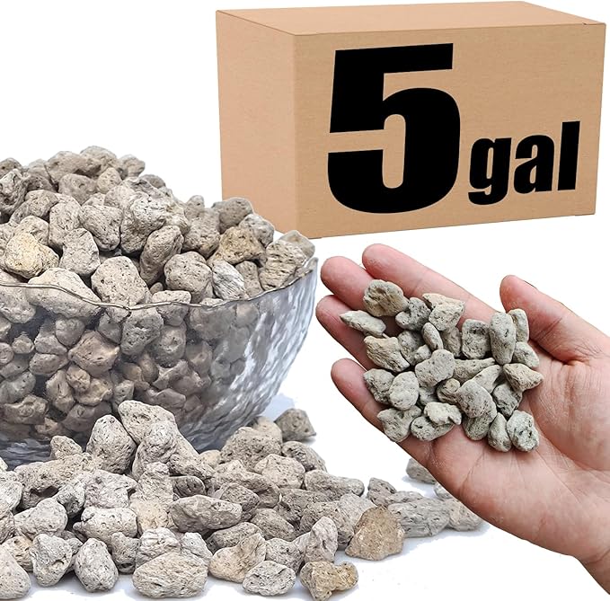 Organic Pumice for Bonsai and Horticultural 100% Natural (5 gallons, 1/2 inch)