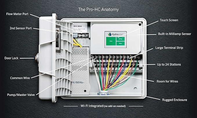 Hunter PRO-HC PHC-600 Residential Outdoor Professional Grade Wi-Fi Controller with Hydrawise Web-Based Software - 6 Station