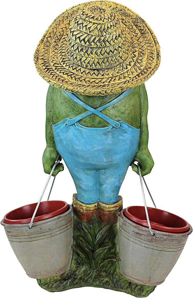 Design Toscano Buckets The Garden Frog Statue