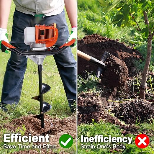 Heavy-Duty Earth Auger Drill Bit - 3" x 31.5" Post Hole Digger with Tungsten Carbide Tip for Fence, Tree Planting, Gardening & DIY Projects - Fits Most Common Auger Powerheads