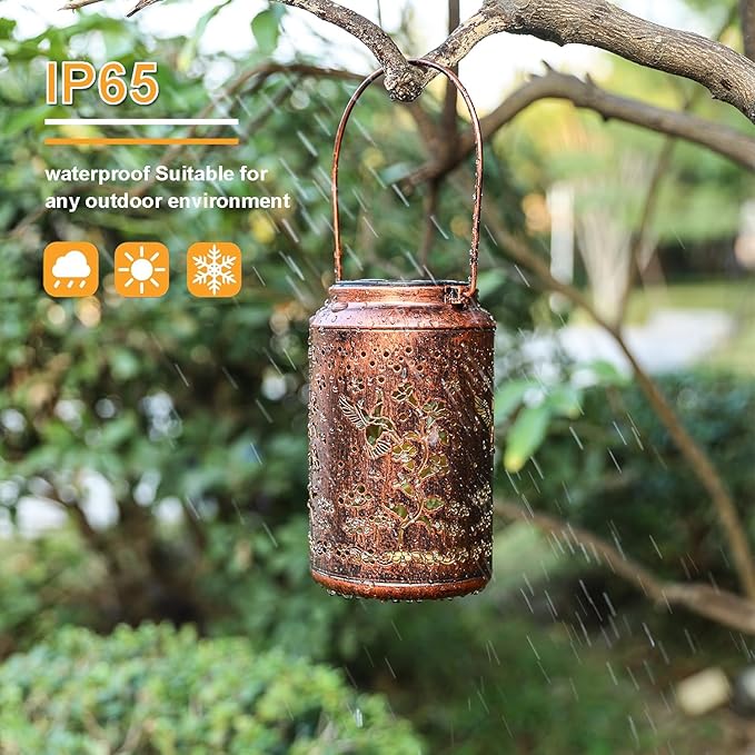 Lawn Ornaments Hummingbird Solar Lights Outdoor Decorative for Outside,Garden Decorations Birthday Retirement Gift for Women