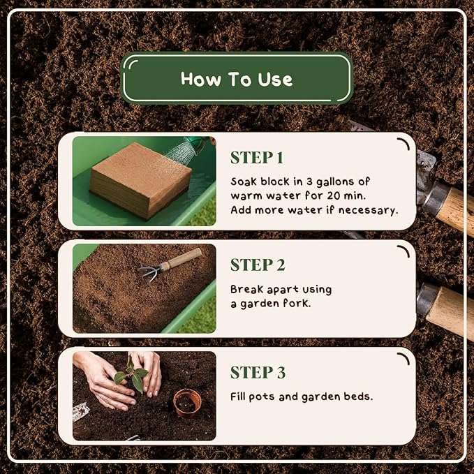 InstaSoil™ Nutrient-Rich Potting Soil for Indoor/Outdoor Plants – Compressed Coco Coir– Just Add Water - Expands to 15 Gallons in 5 Minutes - Perfect for Herbs, Vegetables & Microgreens (10lb Block)