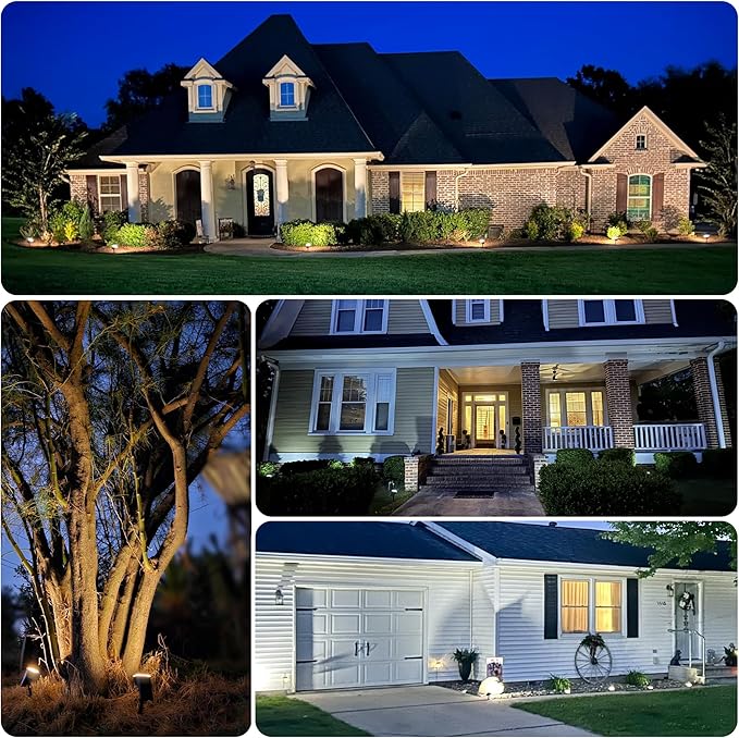 Solar Spot Lights Outdoor 63 LED 3 Lighting,Waterproof IP65 Modes Spotlights for Outside House Yard Garden Landscape Lights 3 Pack (Natural Lihgt)