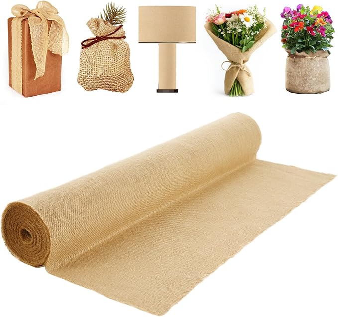 VEVOR Burlap Fabric Roll, 40” x 75 ft High Density Natural Jute Fiber Material for Outdoor Plant Care, Tree Wrap Roll, Decor, DIY Crafts, Wedding, Garden Weed Barrier, Plants & Trees Winter Covering