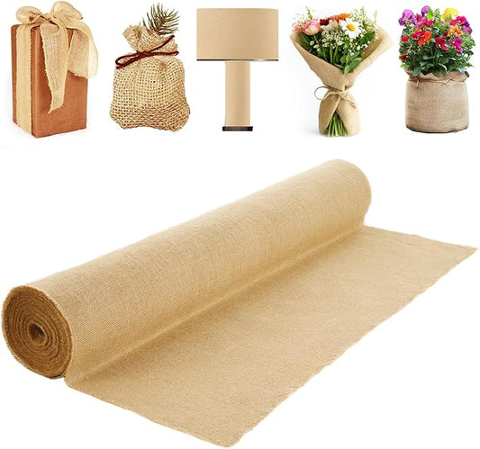 VEVOR Burlap Fabric Roll, 40” x 75 ft High Density Natural Jute Fiber Material for Outdoor Plant Care, Tree Wrap Roll, Decor, DIY Crafts, Wedding, Garden Weed Barrier, Plants & Trees Winter Covering
