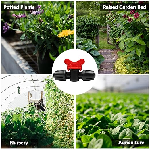 13 Pcs Drip Irrigation Fittings Switch Valve 1/2 Inch, In-Line Barbed Lock Switch Valves For 1/2 Inch Drip Tubing (0.60"-0.65" OD) Shut Off On Valve Drip Line Parts