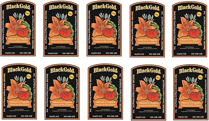 Black Gold Organic in/Outdoor Potting Soil, 16 Quart Bag (10)
