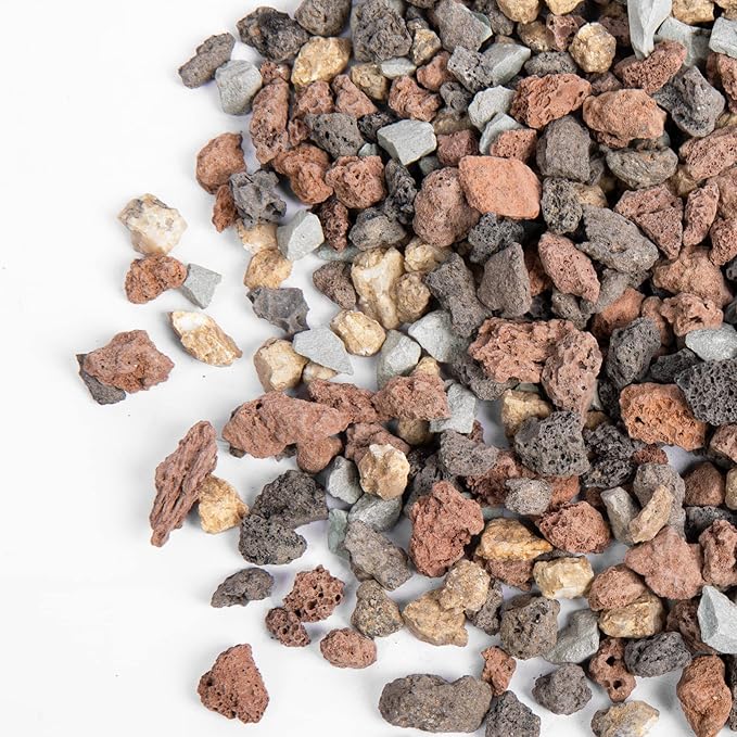 GASPRO 2.5lbs Lava Rocks for Plants, 1/5 Inch Pea Gravel for Succulent, Pots Indoor, Terrarium, Cactus, Bamboo, Bonsai Tree, Top-Dressing, Mixed Color Volcanic Rocks, Good Drainage