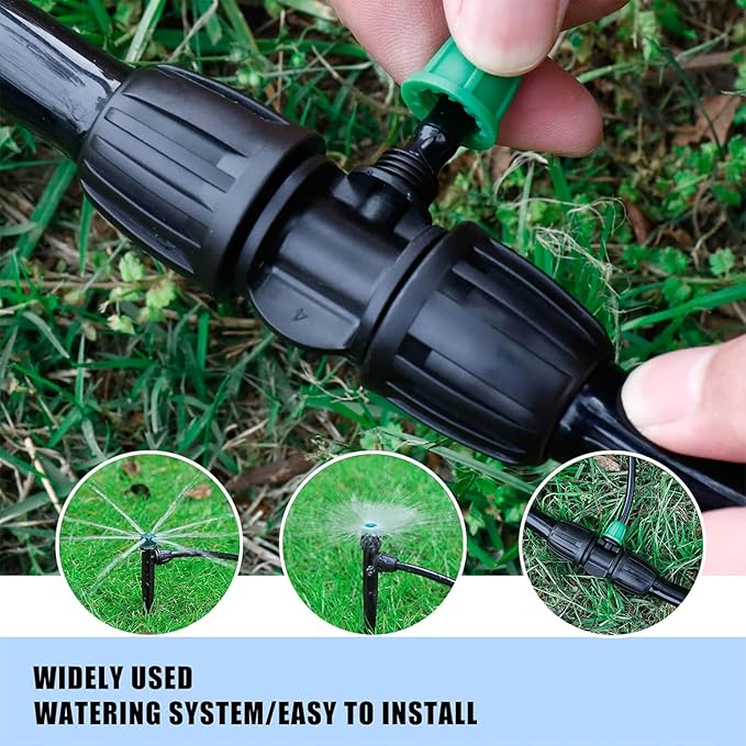 12 Pcs Lock Barbed Tee 1/2 inch Tubing to 1/4 Inch Tubing ANTI-LEAK Irrigation Fittings for (1/2'' ID x 0.60''-0.63'' OD) Locked Barbed Tee Connectors(12Pcs Lock Barbed Tee Three Way)