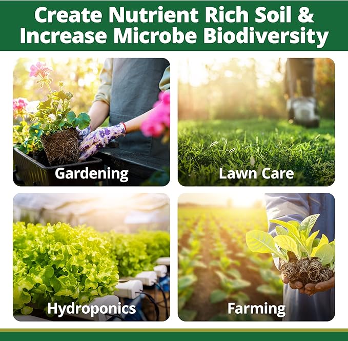 TeraGanix EM-1 Plant Growth, Microbial Inoculant Concentrate (1 Btl = 128 Gal), Soil Conditioner, Root Enhancer, Liquid Probiotic for Soils & Plants, Seed Germination, Garden, Lawn Care (1 Gallon)