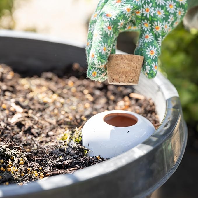 Plant Self Watering Globes - Terracotta Watering Spikes - Slow Release Olla Pots - Holds 16 oz - Drip Irrigiation Olla System - Bonus Garden Shears