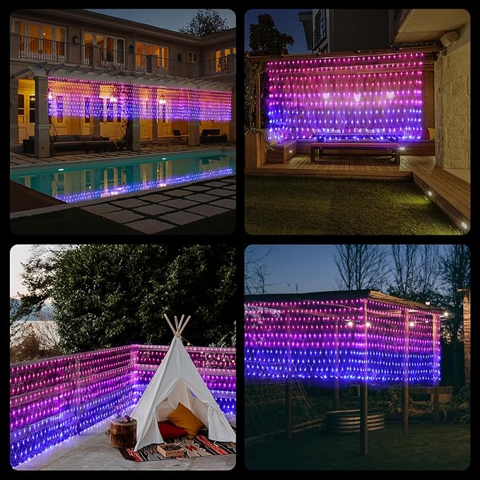 RJZZ Bisexual Flag Lights Outdoor, 6.6x3.3 FT Pride Decorations Connectable, 330LED Waterproof Bi Flag With Lights for Wall, Room, Yard, Party, Office