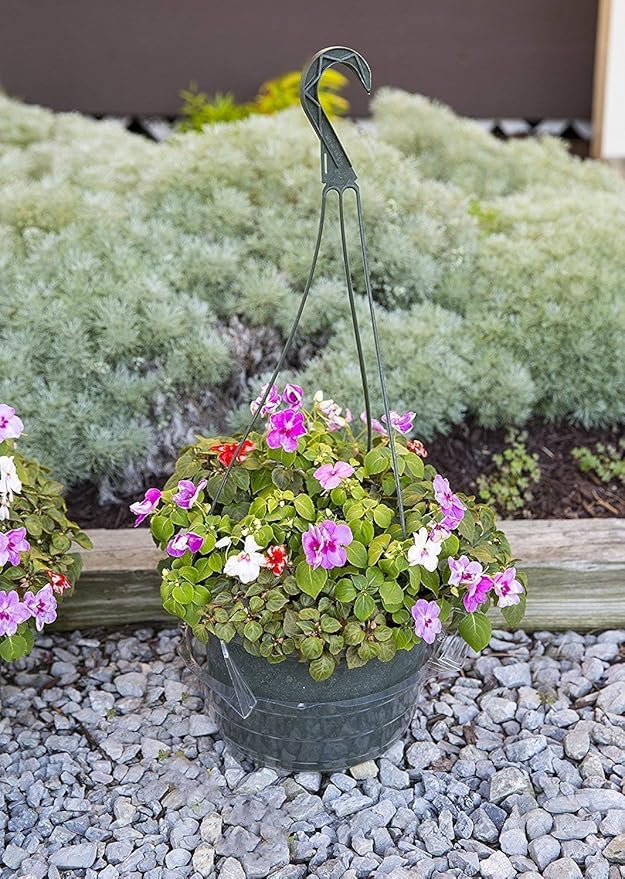 Curtis Wagner Plastics Hanging Basket Drip Pans (5-Pack) | Clear, Round (Diameter = 6.25" Base, 8" Top, 3.5" Depth) Hanging Plant Tray Saucer with Built-in Hooks & Water Catcher for Indoor & Outdoor