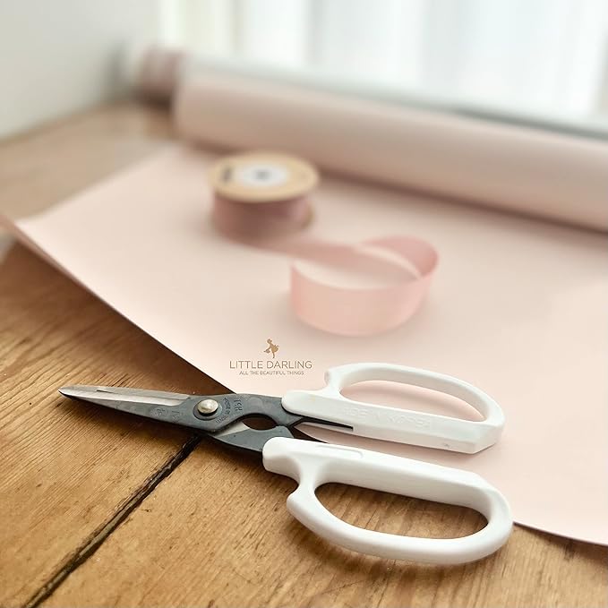 LITTLE DARLING White Korean Flower Scissors Pruning Shear Gardening Trimming Sharp Blade Floral Shears With Non-Slip Comfortable Grip