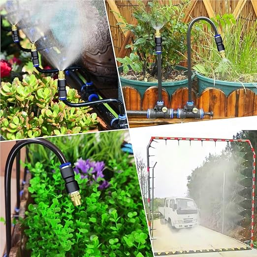 Drip Irrigation Kits,Automatic Irrigation System with Replaceable 360-degree Bending Dropper,atomizing Copper Nozzle for Watering System for Garden Plant Lawn Patio.(atomizing Nozzle)