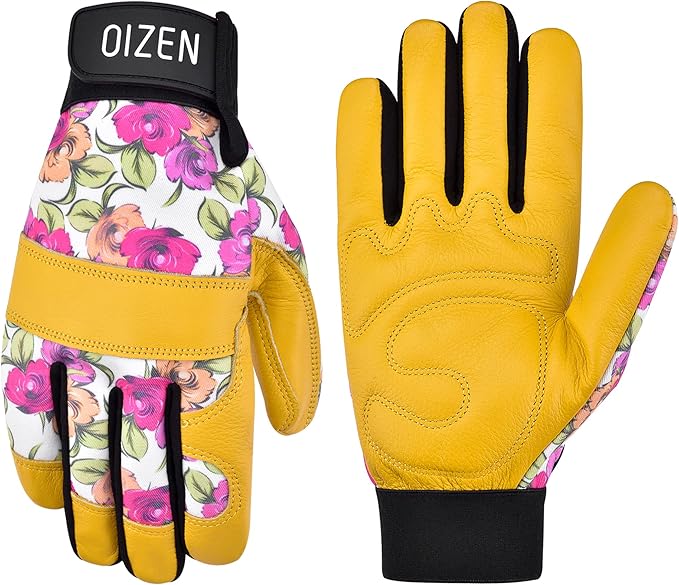 Leather Tough Cowhide Work Gardening Gloves for Women Thorn Proof, Working Gloves, Gardening Gifts for Women