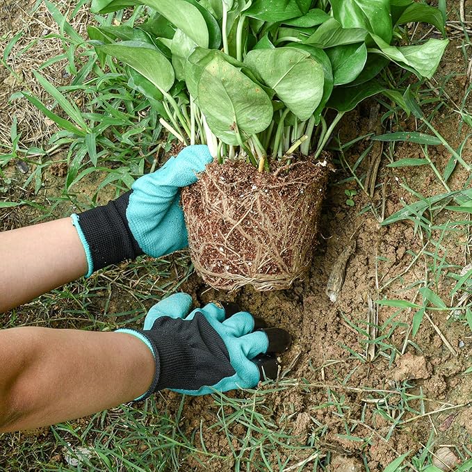 Weeding Artifact Uprooting Weeding Tool Claw Gloves Kit, 11 Teeth Dual Purpose Weed Puller, for Yard Farm Gardening Hand Weeder(11-Tooth)