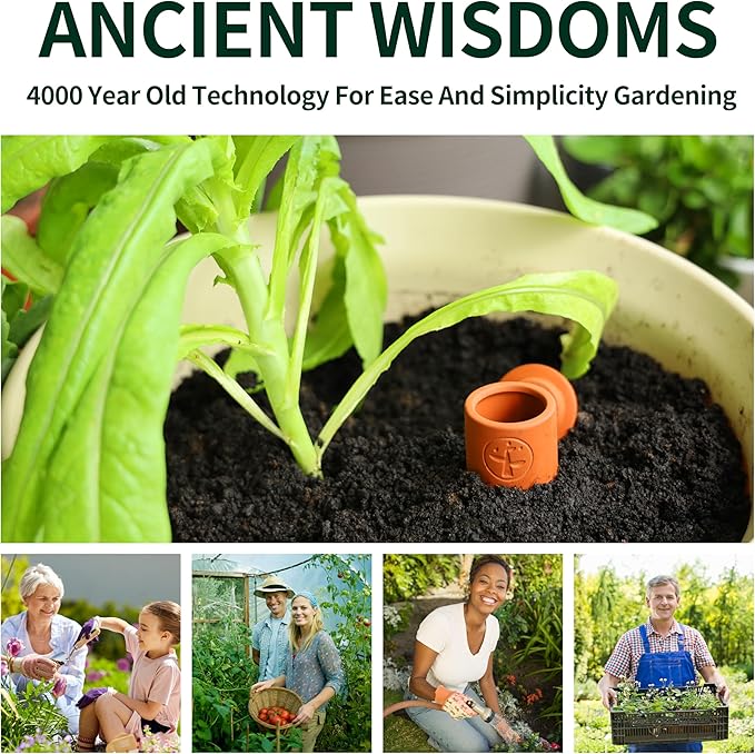 16 oz Olla Plant Watering Globes Pots, Slow Release Self Watering Planter Insert Devices, Indoor | Outdoor Terracotta Watering Spikes, Automatic Plant Waterer Drip Irrigation System, 2 Pack