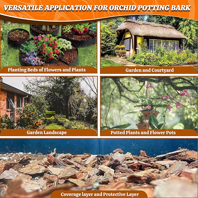 AVALUTION Orchid Potting Bark-3QT Organic Orchid Bark for Plants, All Natural Pine Bark Wood Chips for Houseplant Mulch, Orchid Plants Root Development, Mulch for Potted Plants
