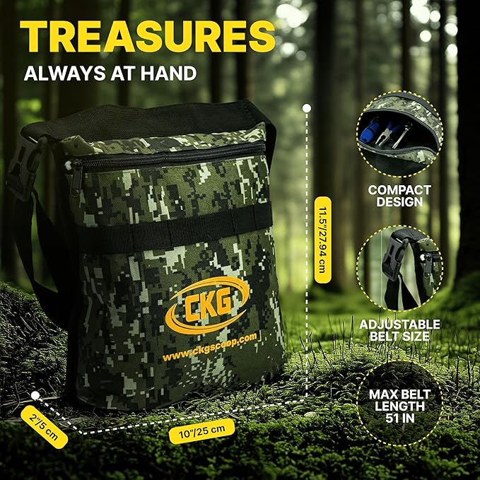 CKG Carbon Metal Detecting Set - Spade Shovel, Hand Shovel Digging Tool, Pouch Bag – Lightweight and Durable Shovels for Digging Treasure Hunting,Set