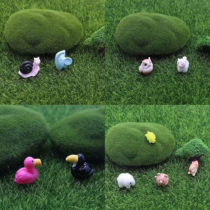Mini Resin Animals Figurines Set, 100 PCS Tiny Resin Figures for Crafts Landscape Miniature Garden Decor