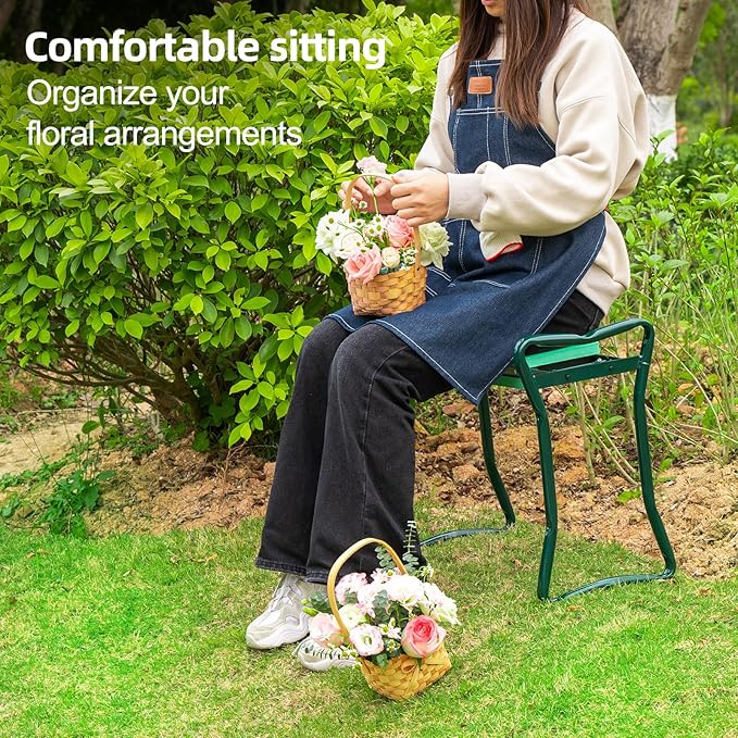 Backyard Expressions Garden Kneeler - Multi-Functional Gardening Seat and Kneeler