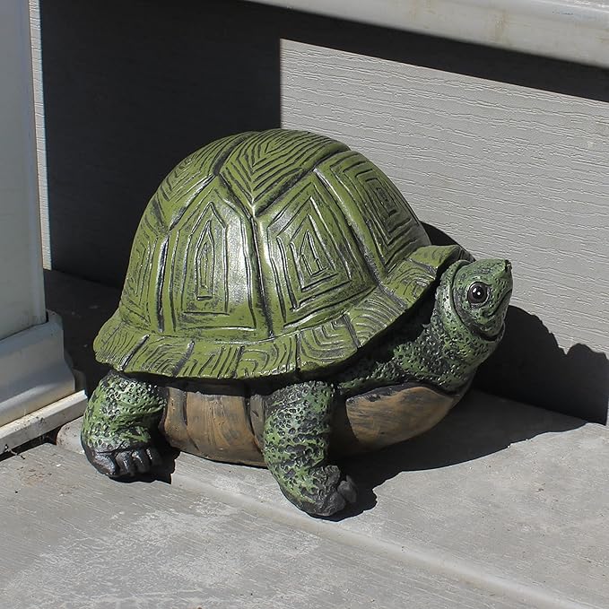 Stocky Turtle Garden and Patio Decor and Key Hider - Holds 2 Hidden Keys Outside, Secret Hidden Door Underneath