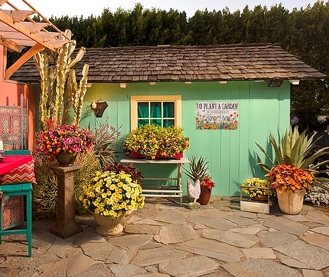 Bestylez Gardening Gifts Vintage Gardening Tin Sign To Plant A Garden is To Believe Tomorrow Sign for Home Garden Greenhouse Living Room Bedroom Outdoor Decor 8X12 Inch (3366)