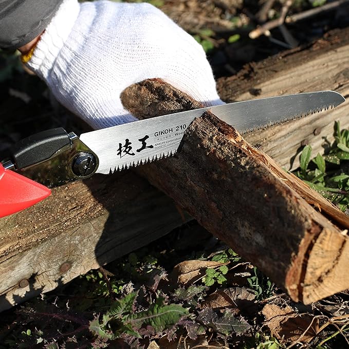 KAKURI Japanese Pull Saw Folding for Woodworking 8-1/4", Foldable Hand Saw for Wood, Timber, Raw Wood, Tree Branch, Razor Sharp Japanese Steel Blade, Made in JAPAN