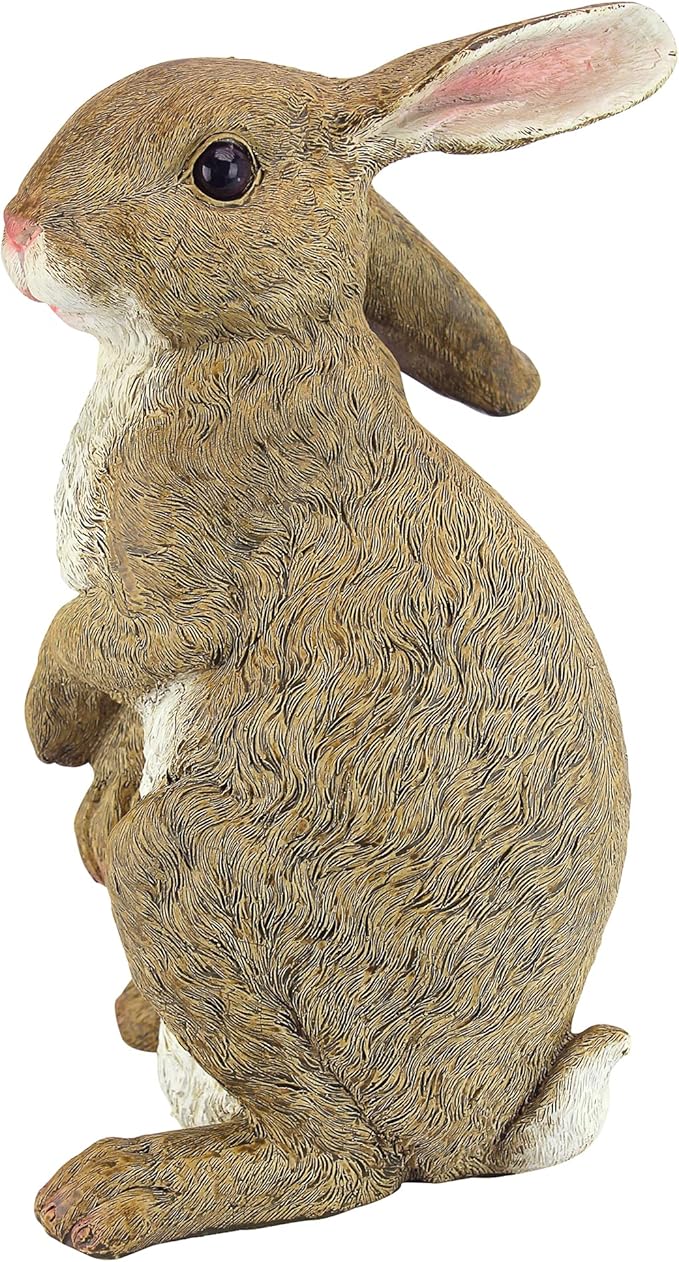 Design Toscano QM200681 Hopper the Bunny Standing Rabbit Indoor/Outdoor Garden Statue, 6 Inches Wide, 11 Inches Tall, Handcast Polyresin, Full Color Finish