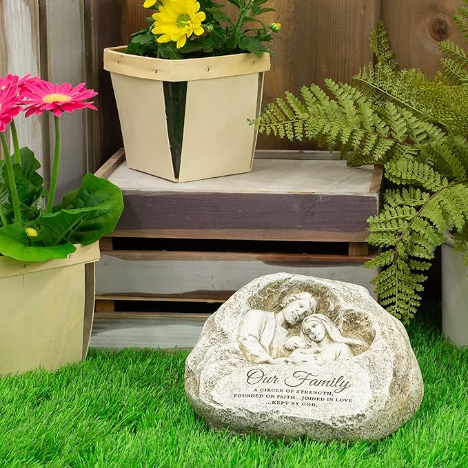 Joseph's Studio by Roman Inc., HOLY Family Garden, Garden Collection, Religious Statue, Holy Family, Memorial, Angel, Patron Saint, Garden Décor (7x8x4)